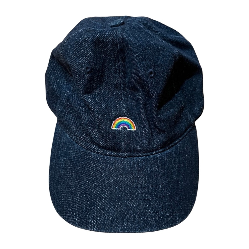 Blue Denim Baseball Hat With Rainbow Patch - image 1
